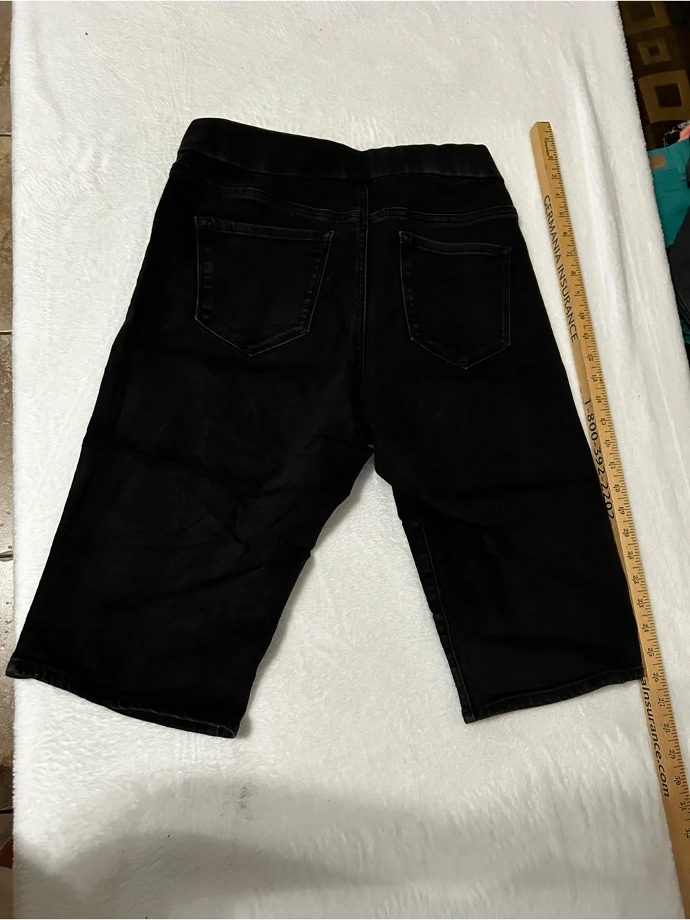 Nine West Black Cropped Stretch Bermuda Jean Shorts